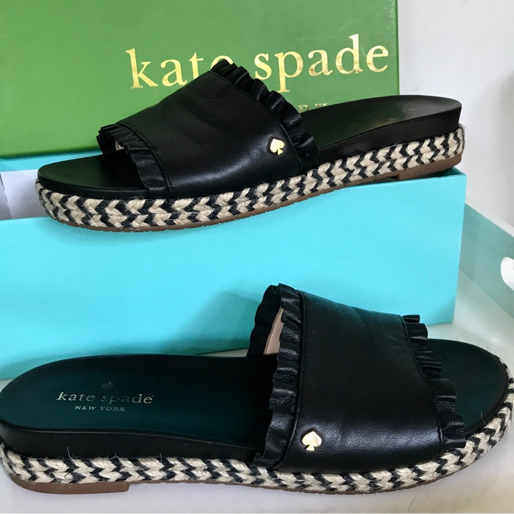 Kate Spade Ruffle Espadrille Zahara Sandals in Box